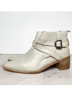 Free People Back Loop Bone Leather Ankle Bootie 38